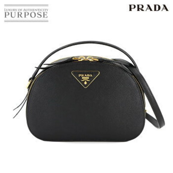 Prada Odette Hand Shoulder Bag Saffiano Leather Black - Picture 1 of 9